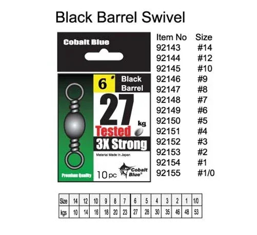 Rosco Black Barrel Swivel 12 pack