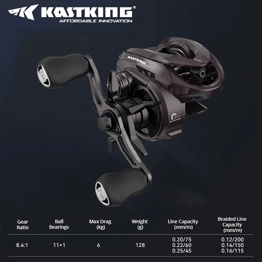 Kastking Valiant Eagle II Pro BFS Baitcaster finesse Reel 128gr