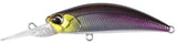Purple and silver deep diving fishing lure with yellow head and realistic eye