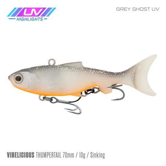 Samaki Vibelicious Thumper tail 70mm Lipless Vibration Soft Bait - tackleaddiction.com.au