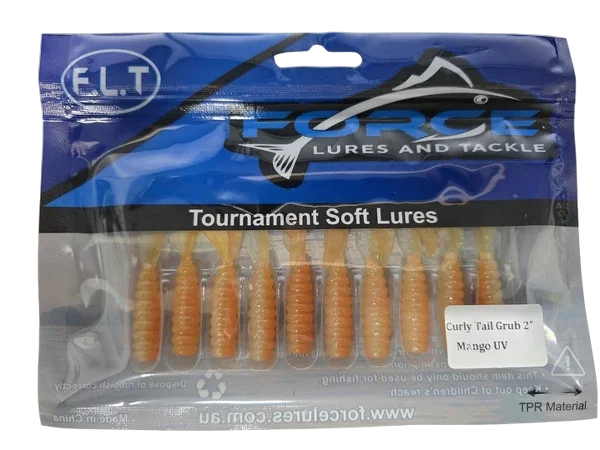Force Lures Curly Tail Grub 2" Soft Bait