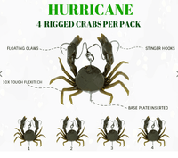 HURRICANE Lures Spider Crab 3.5 Grams 4 Pack soft bait - tackleaddiction.com.au