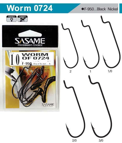 Sasame F-950 Offset Worm Hooks - tackleaddiction.com.au