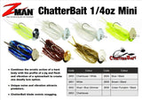 ZMAN ChatterBait Mini 1/4oz Chatter Bait - tackleaddiction.com.au