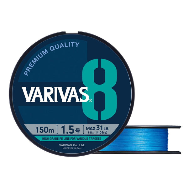 VARIVAS 8 Blue PE Braid 150M - tackleaddiction.com.au