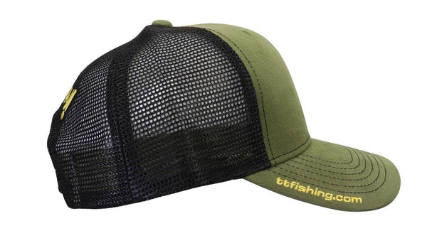 TT FISHING PREMIUM TRUCKER CAP KHAKI GREEN BLACK tackleaddiction