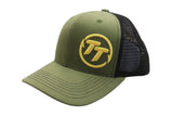 TT FISHING PREMIUM TRUCKER CAP - KHAKI GREEN / BLACK - tackleaddiction.com.au